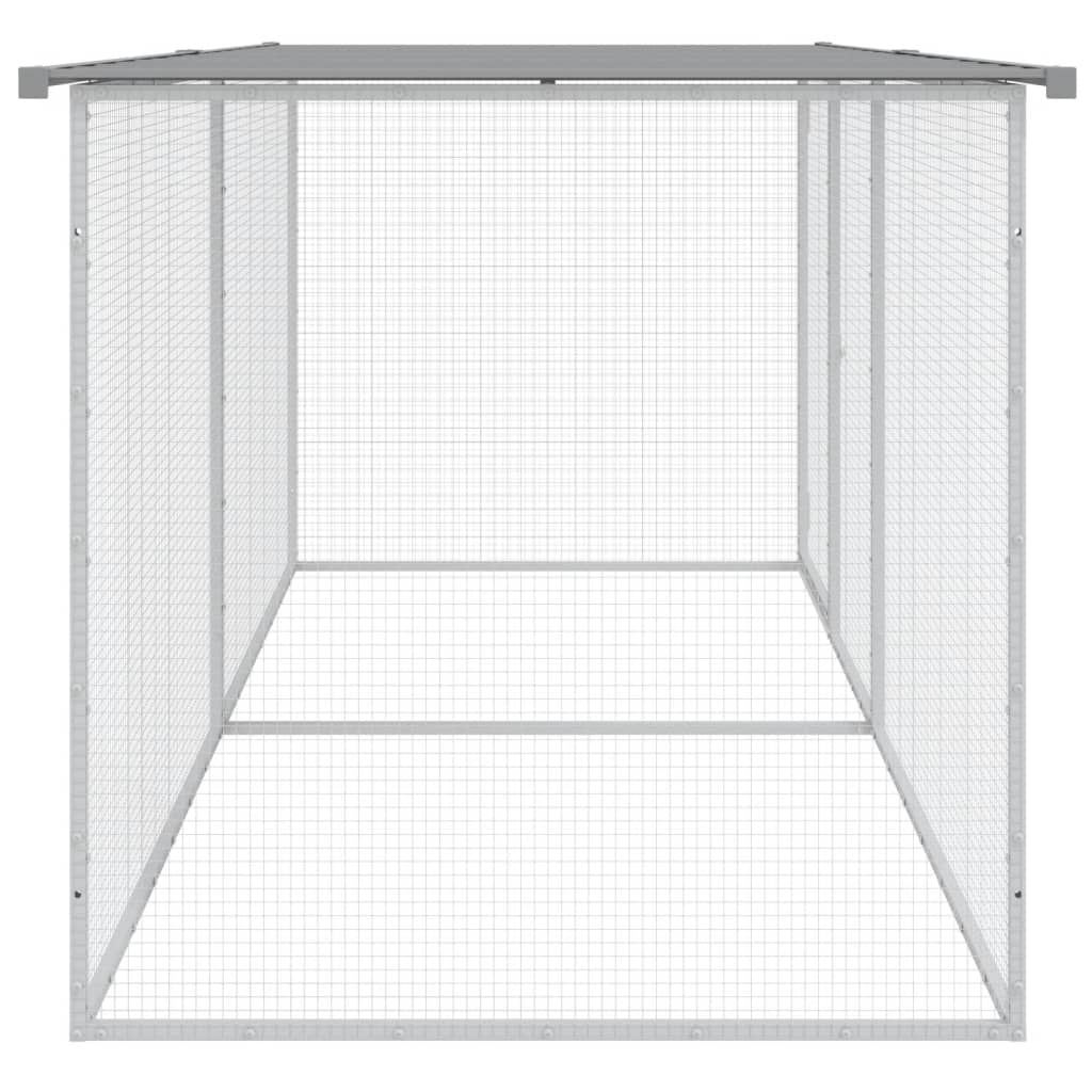 Gaiola para galinhas com teto cinza claro 203x98x90 cm aço galvanizado