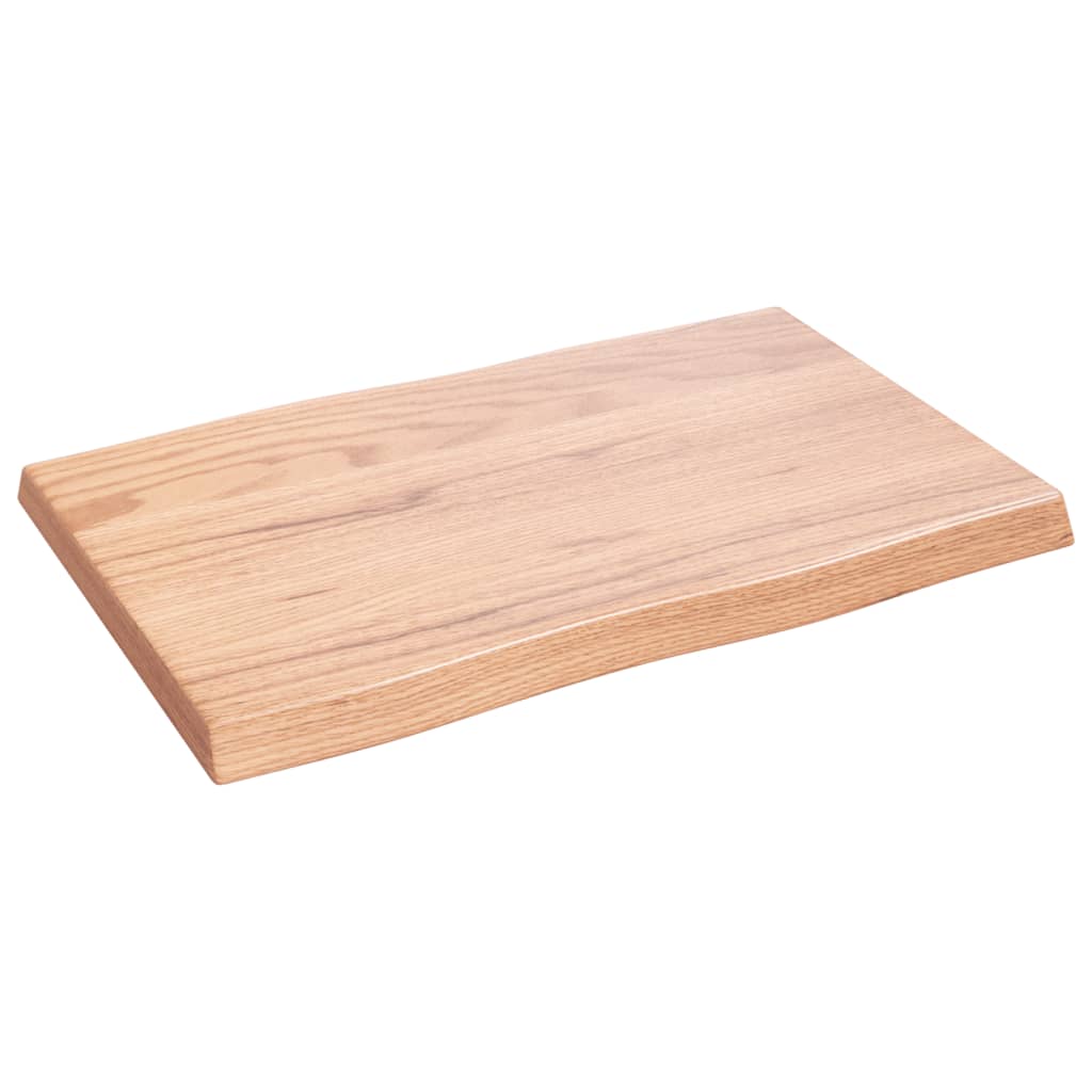 Tampo de mesa com bordas vivas carvalho tratado castanho-claro
