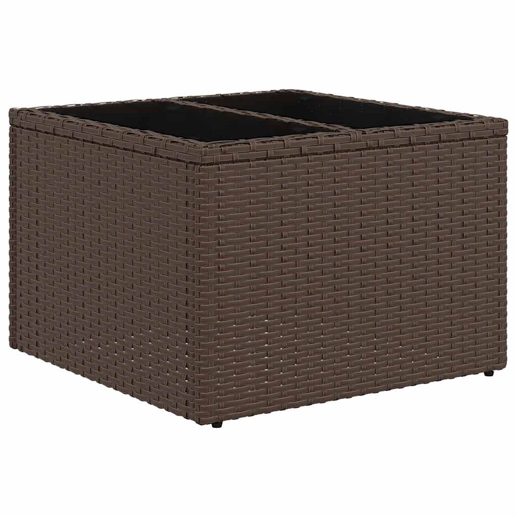 Conjunto de sofá de jardim com 9 peças e almofadas em rattan sintético marrom
