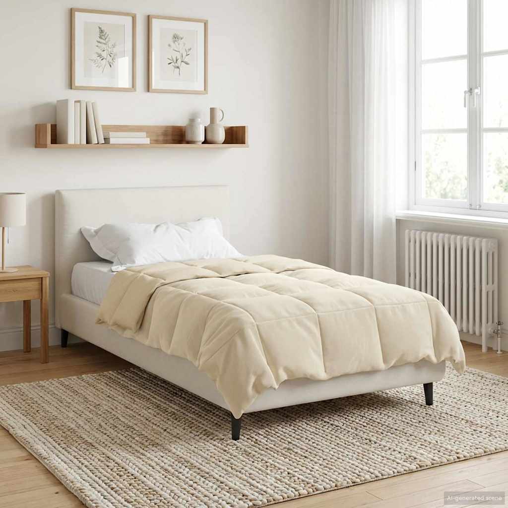 Duvet de ano inteiro colchonete creme 140 x 220 cm microfibra