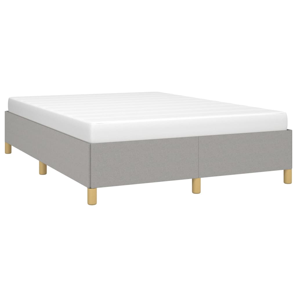 Estrutura de cama sem colchão 140x190 cm tecido cinzento-claro