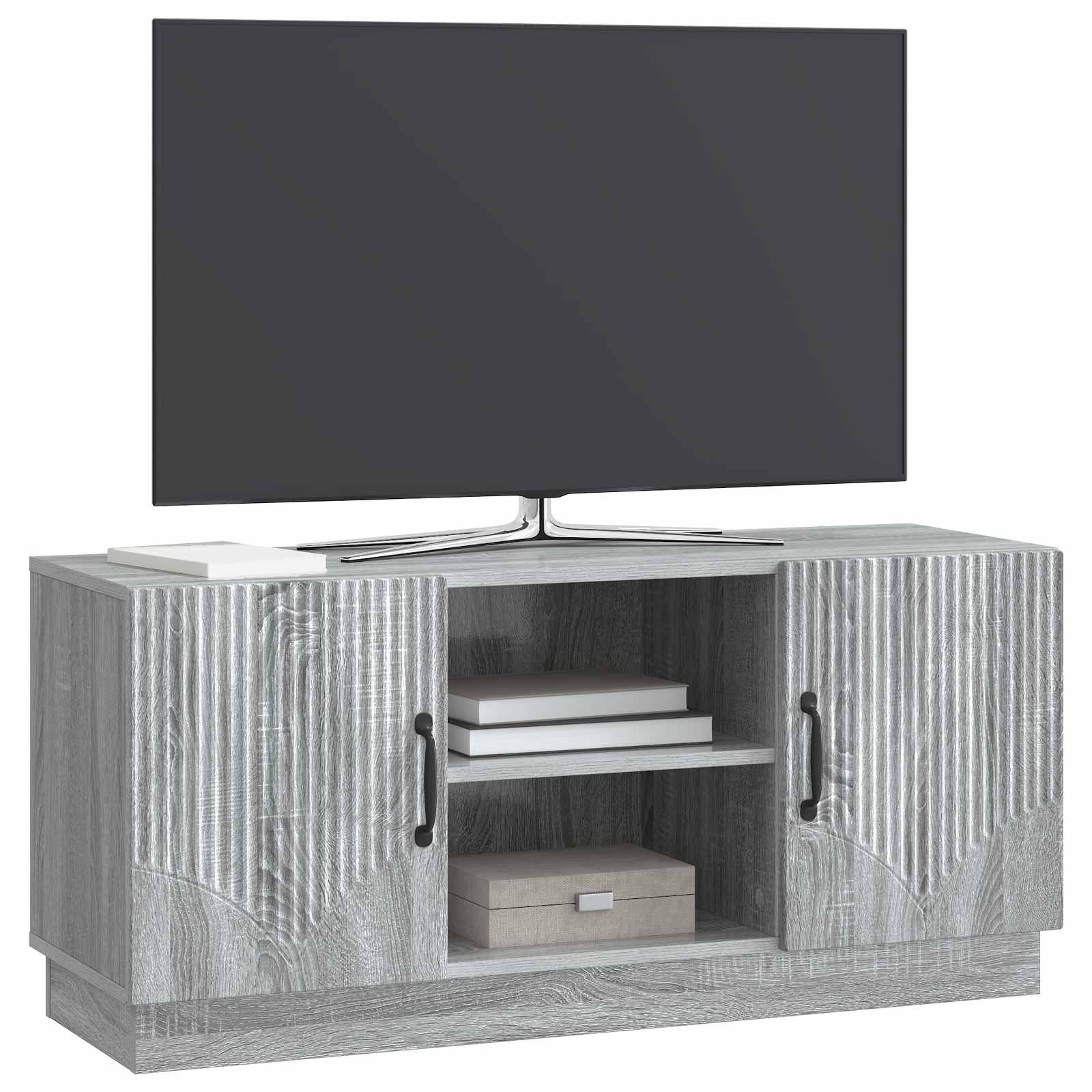 Gabinete para TV sonoma cinzento 102 x 34,5 x 47 cm