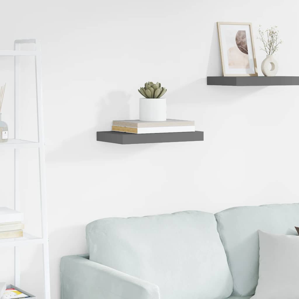 Prateleira de parede suspensa 40x23,5x3,8 cm MDF cinza
