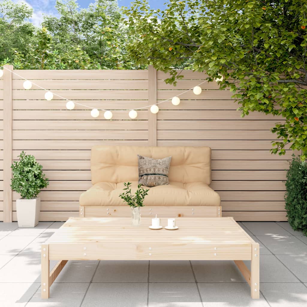 2 Pcs conjunto lounge de jardim com almofadões madeira maciça