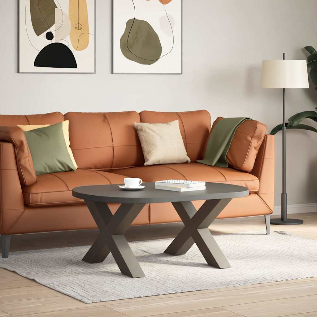 Pés para mesa de centro em formato de x, 2 peças, aço natural, 70x (42-43) cm, aço