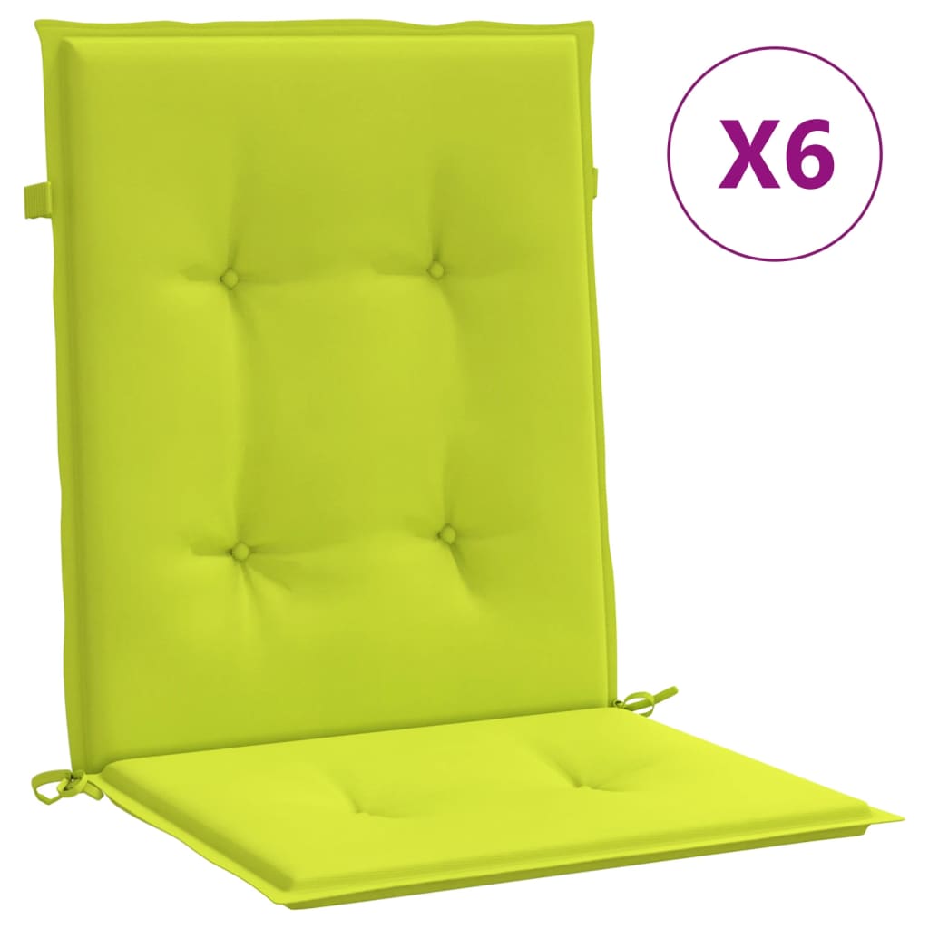 Almofadões lombares p/ cadeiras jardim 6pcs oxford verde brilh.