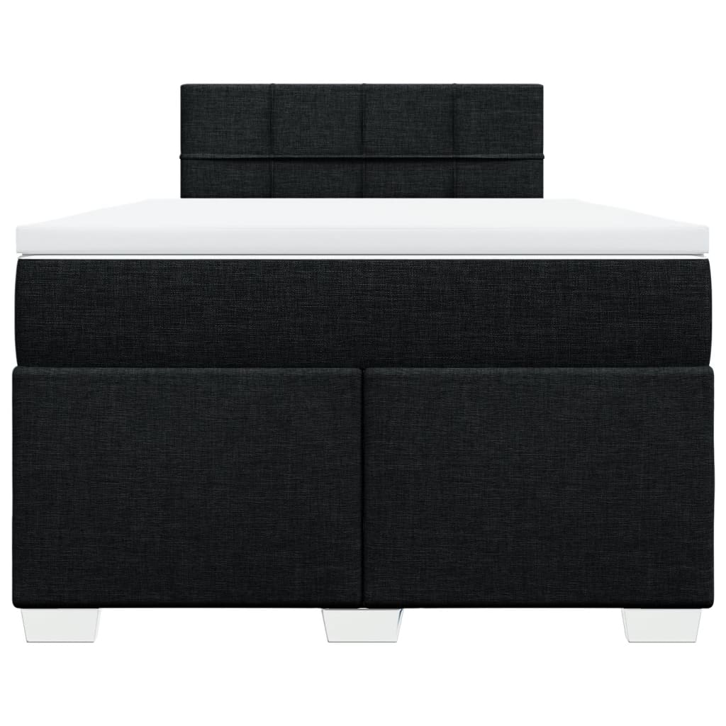 Cama boxspring com colchão 120x190 cm tecido preto