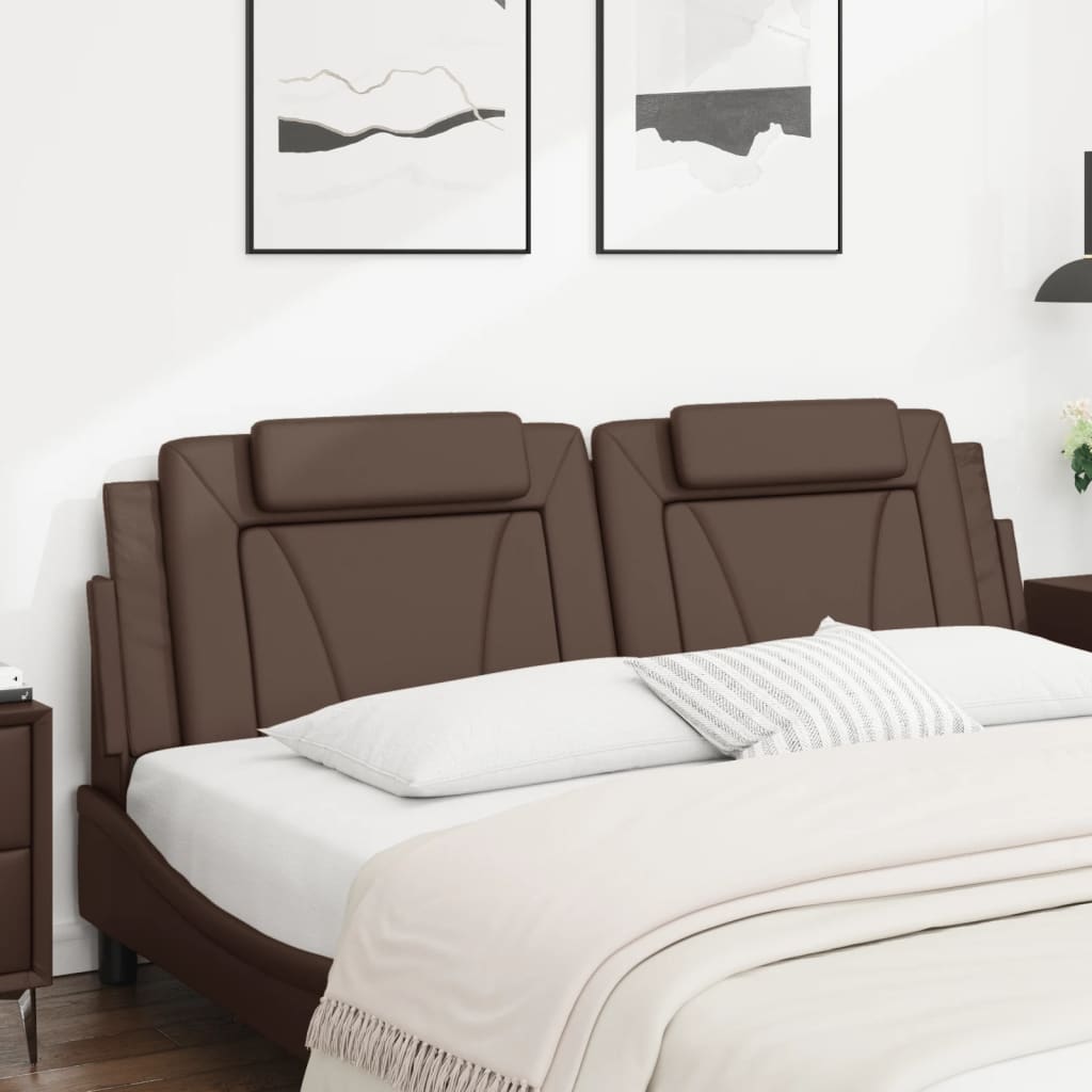 Almofadão de cabeceira viana 180 cm couro artificial castanho