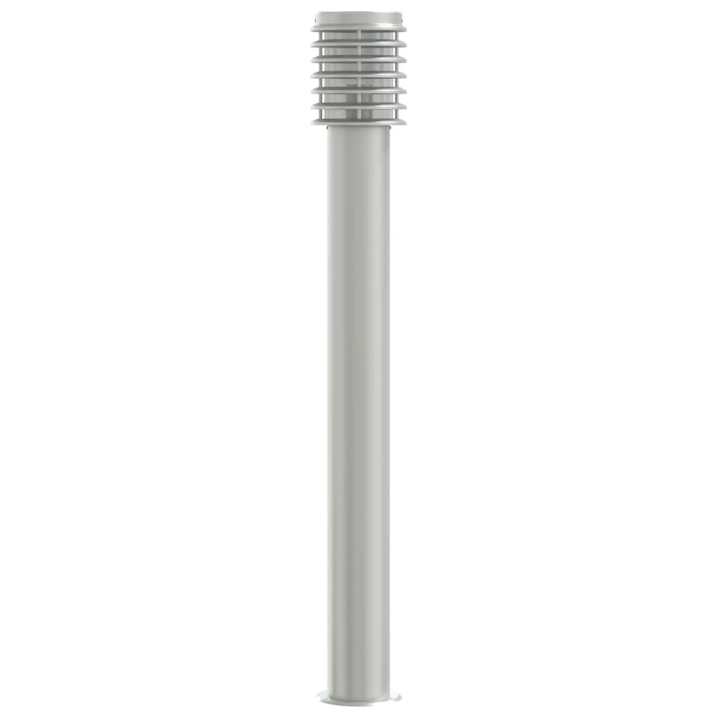 Candeeiro de chão para exterior 110 cm aço inoxidável prateado