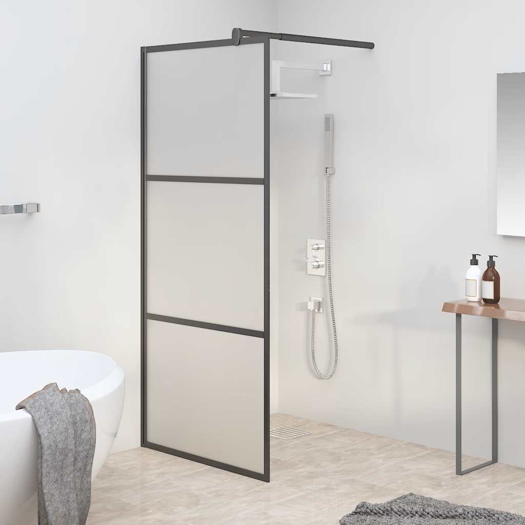 Divisória de chuveiro 80x195 cm vidro opaco esg preto