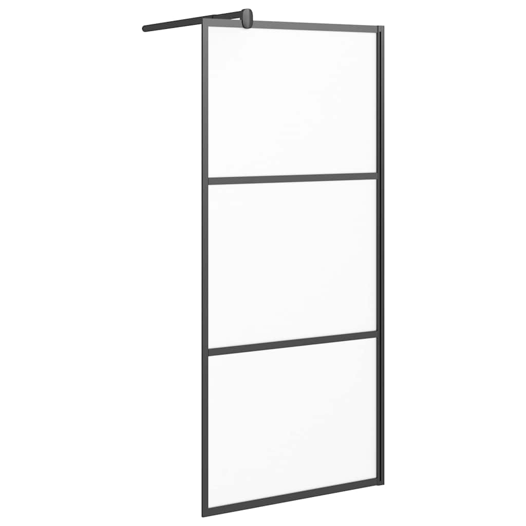 Divisória de chuveiro 80x195 cm vidro opaco esg preto
