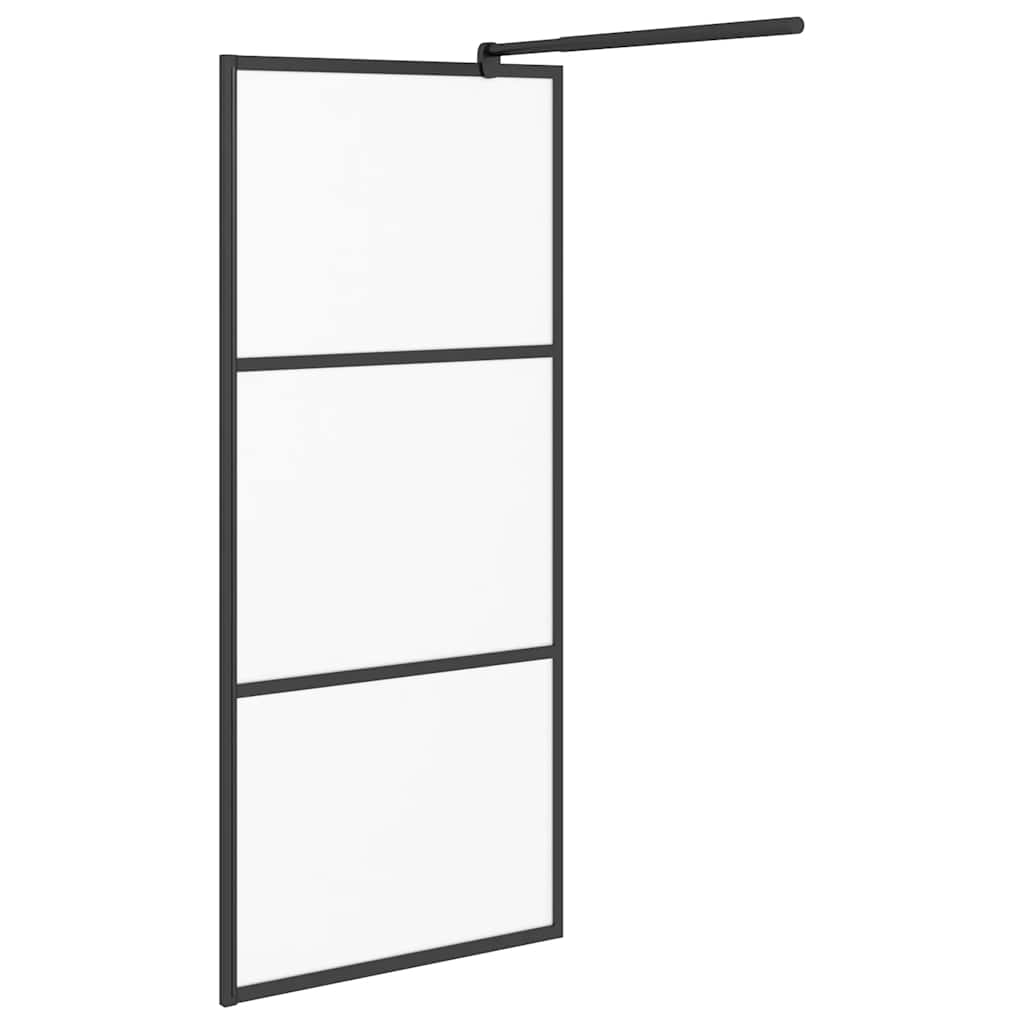 Divisória de chuveiro 80x195 cm vidro opaco esg preto