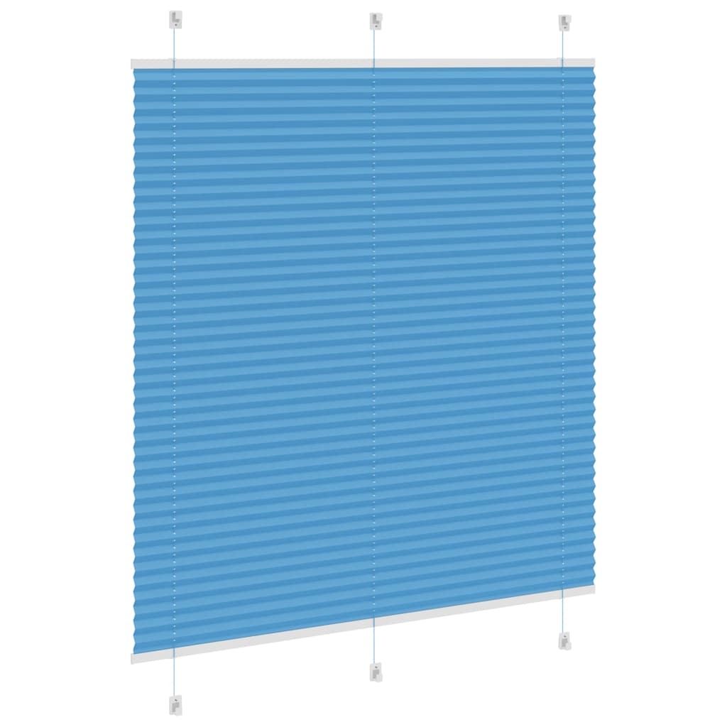 Plissado cego azul 115x100 cm largura tecido 114,4 cm poliéster