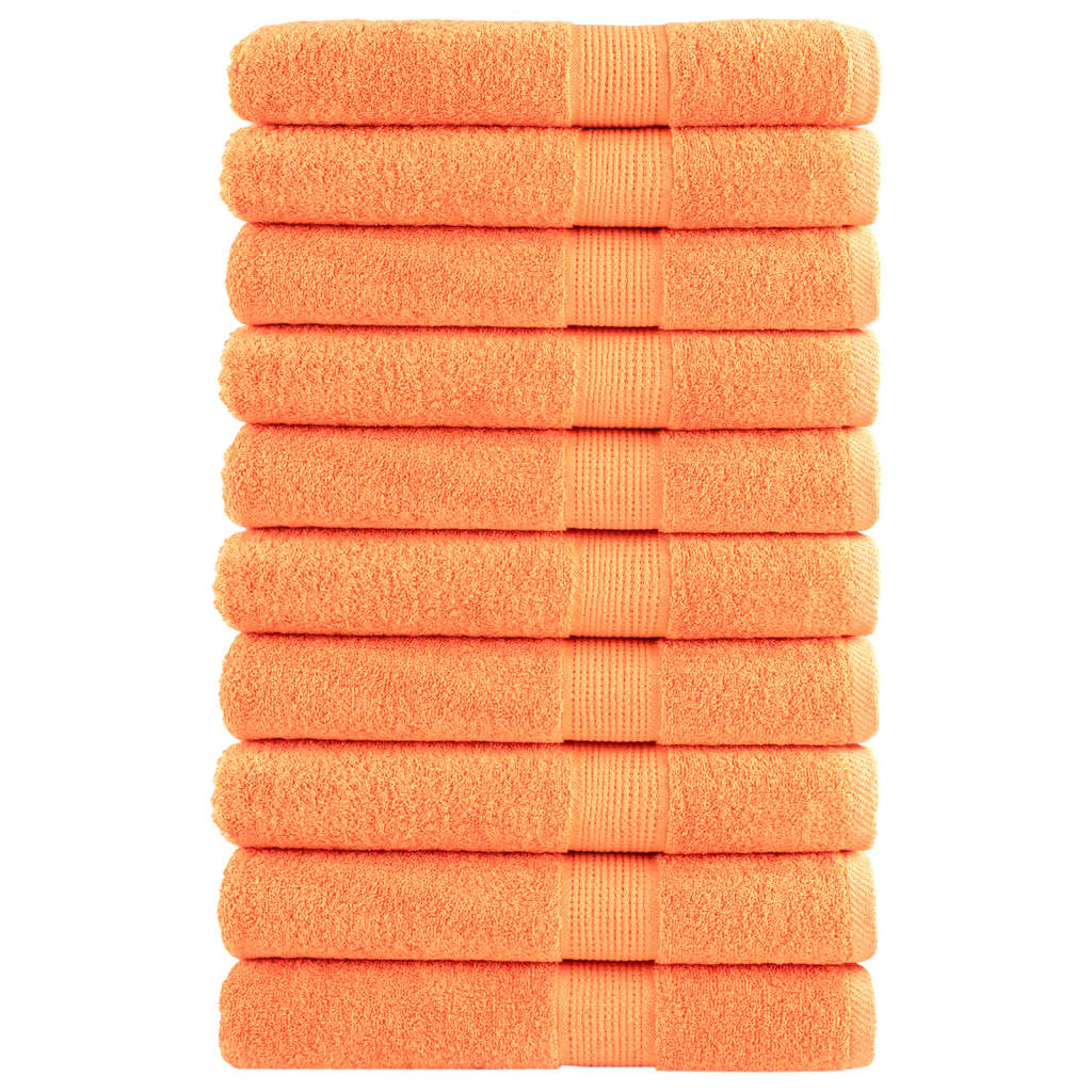 Toalhas premium solund 10 pcs 100x200 cm 600 gsm laranja