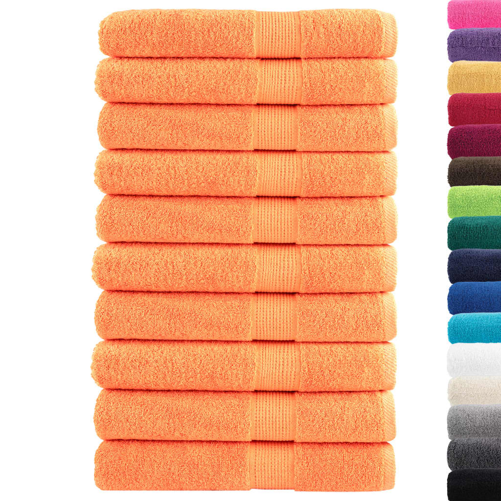 Toalhas premium solund 10 pcs 100x200 cm 600 gsm laranja