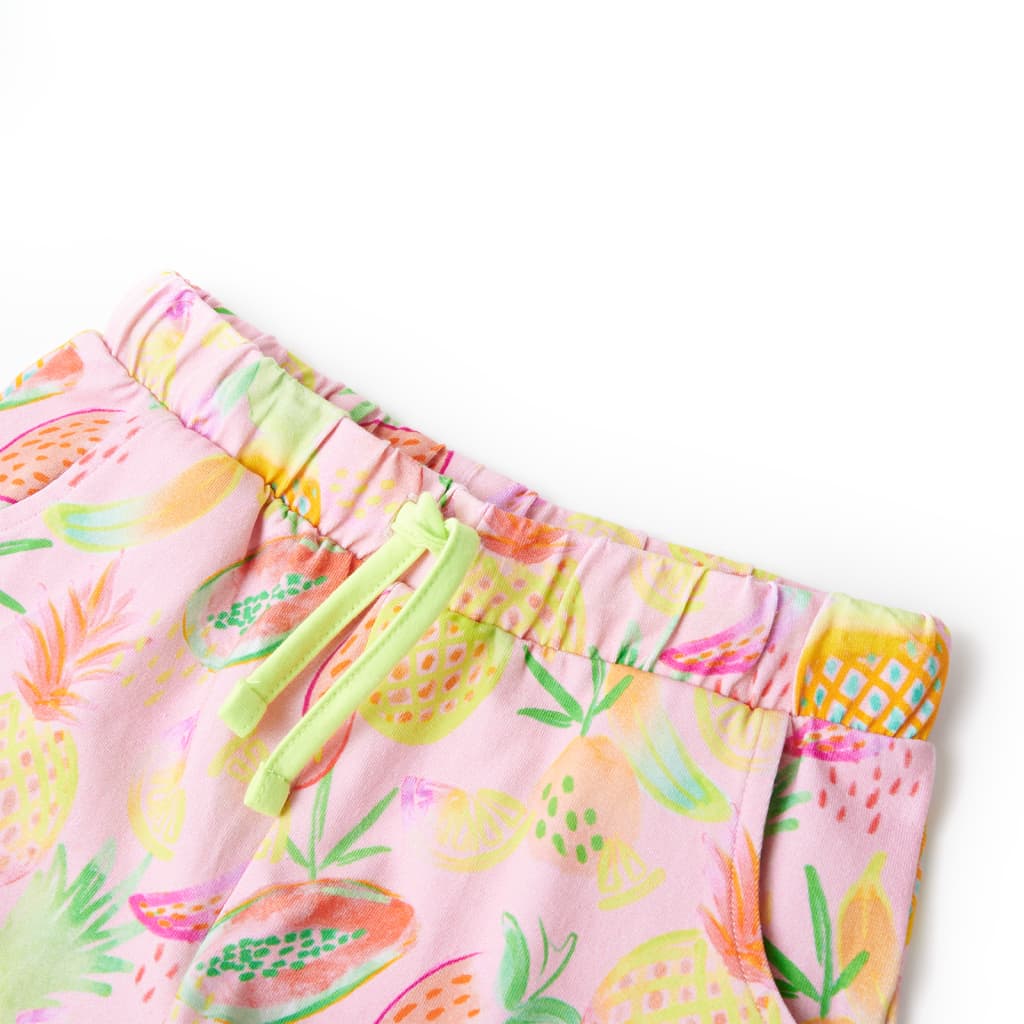 Calções de criança com cordão rosa suave 104