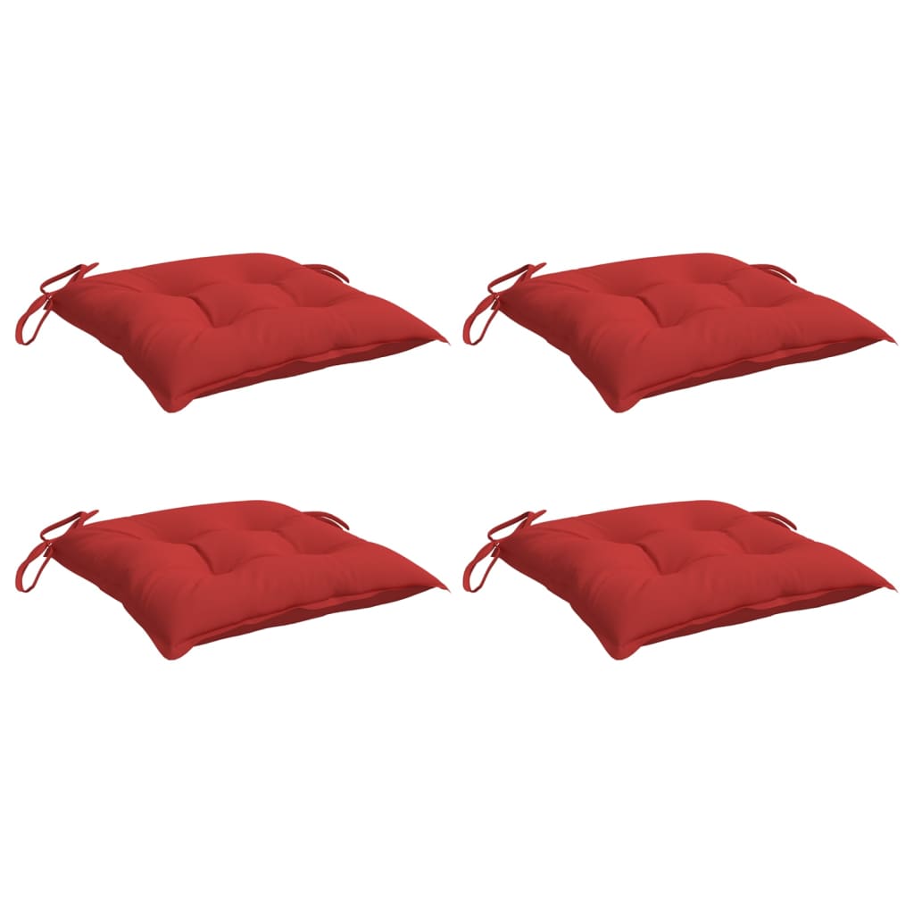 Almofadões de cadeira 4 pcs 40x40x7 cm tecido oxford vermelho