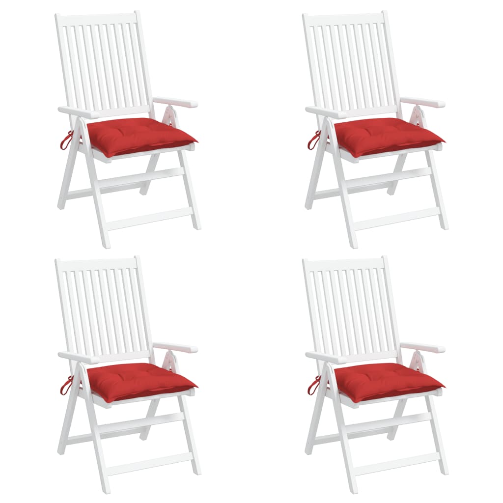 Almofadões de cadeira 4 pcs 40x40x7 cm tecido oxford vermelho