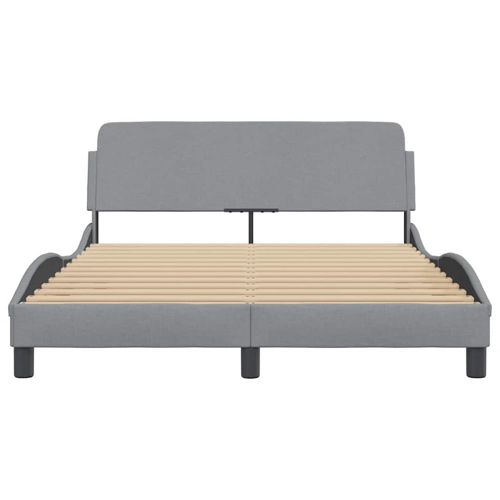 Estrutura de cama dover 140x190 cm tecido cinzento-claro