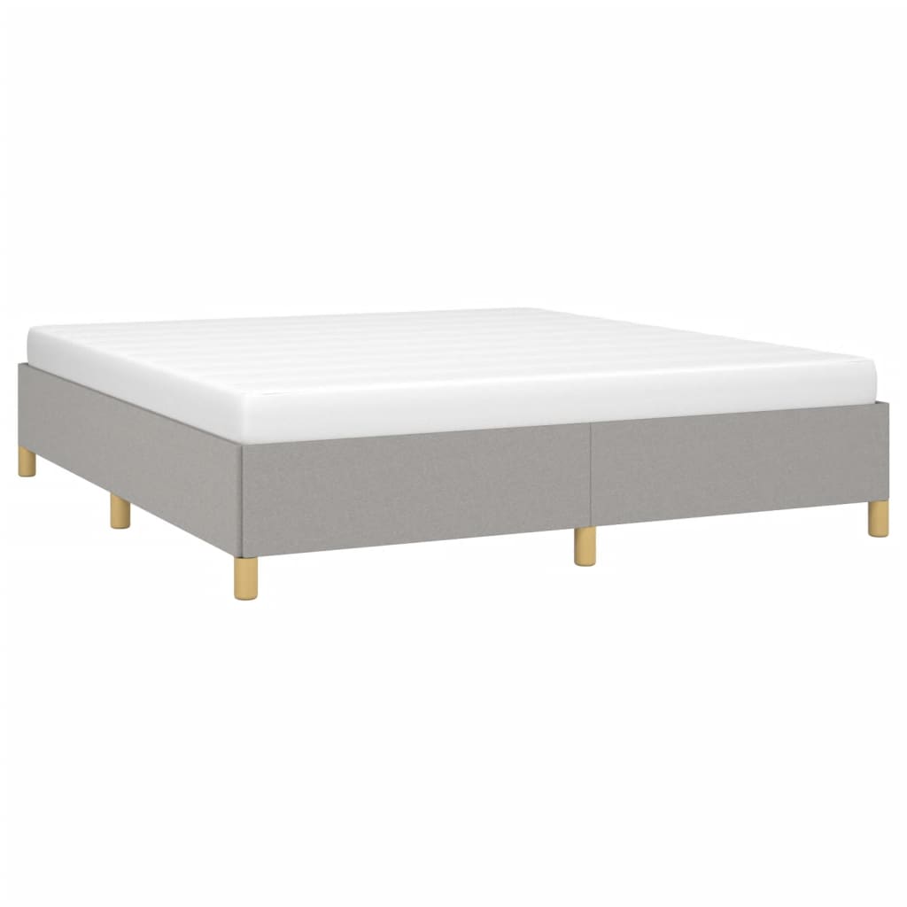 Estrutura de cama sem colchão 180x200 cm tecido cinzento-claro