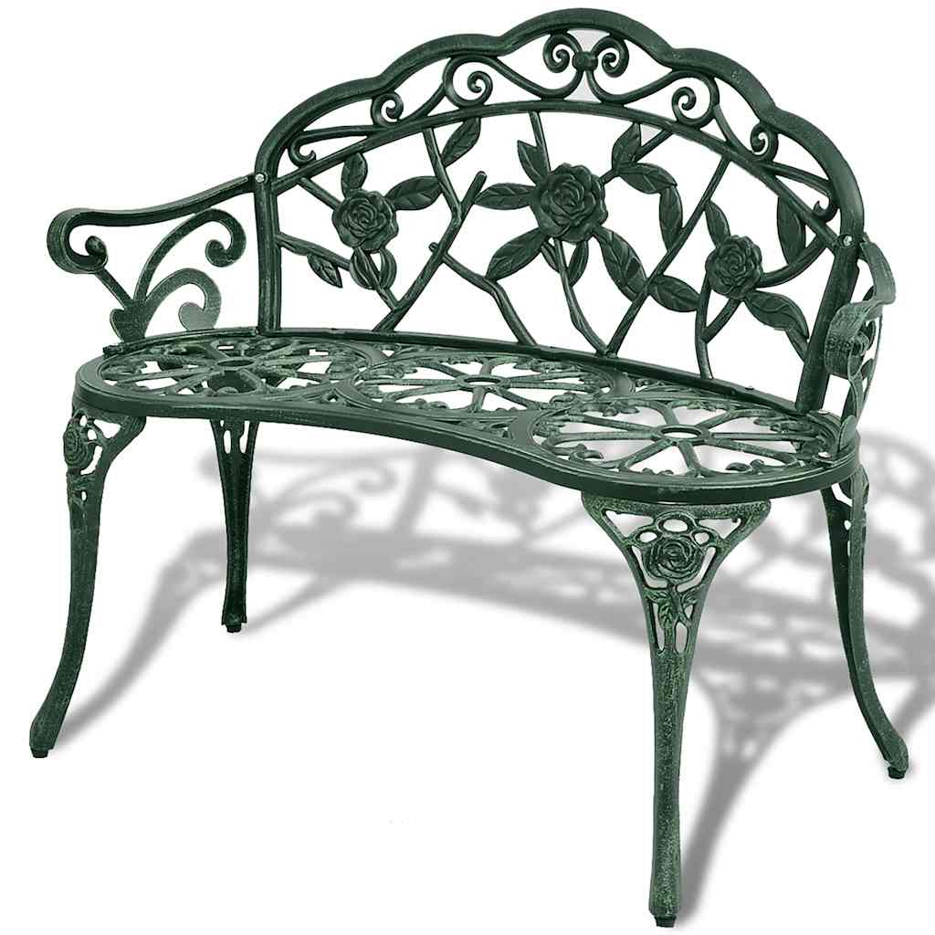 Banco de jardim 100 cm alumínio fundido verde