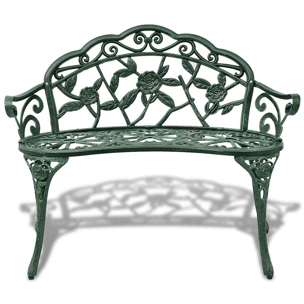 Banco de jardim 100 cm alumínio fundido verde