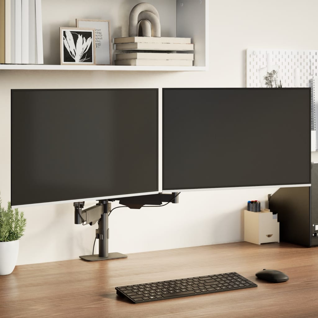 Braço para monitor duplo ecrã de 27" máx. mola a gás 20 kg