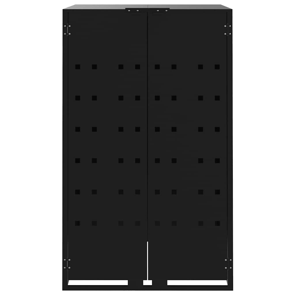 Abrigo para caixote do lixo 69x79x117 cm aço preto