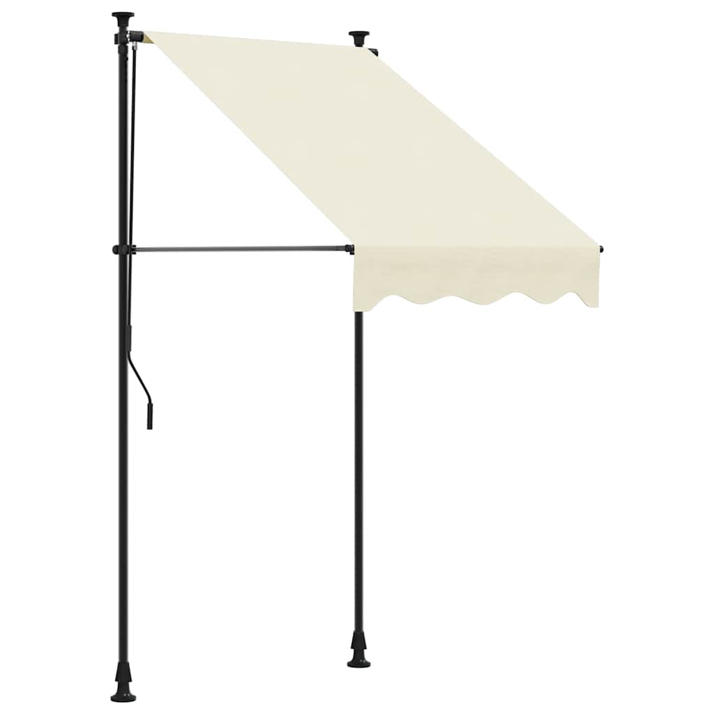 Toldo retrátil 100x150 cm tecido e aço cor creme