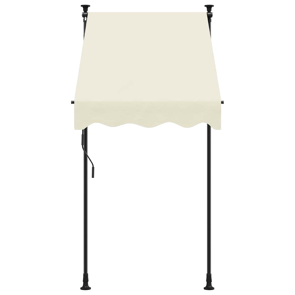 Toldo retrátil 100x150 cm tecido e aço cor creme