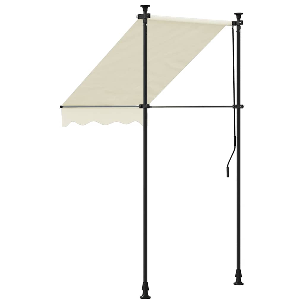 Toldo retrátil 100x150 cm tecido e aço cor creme