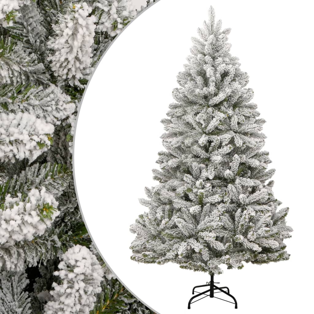 Árvore de natal artificial articulada c/ flocos de neve 240 cm