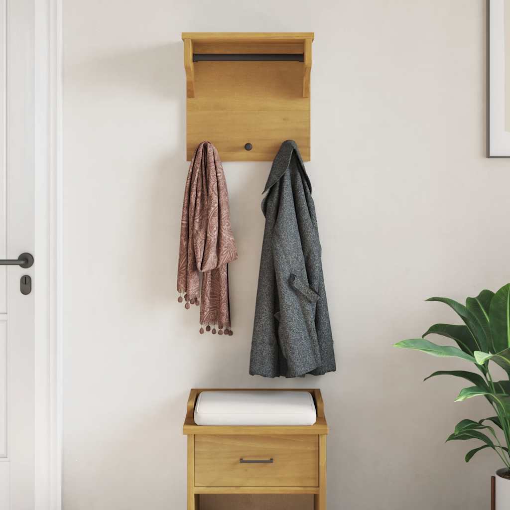 Cabide de parede sandnes 43x30x42 cm pinho de madeira maciça