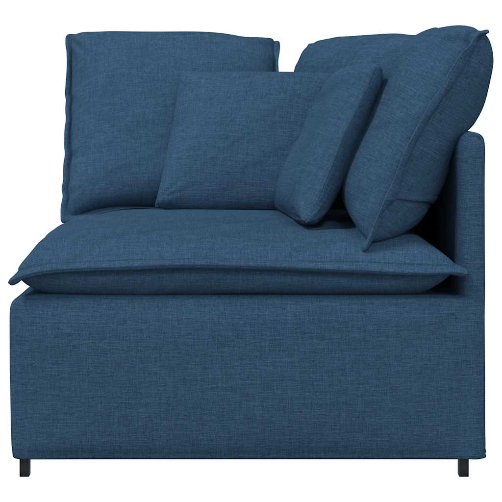 Módulo de canto para sofá modular com almofadas, azul, 100 cm