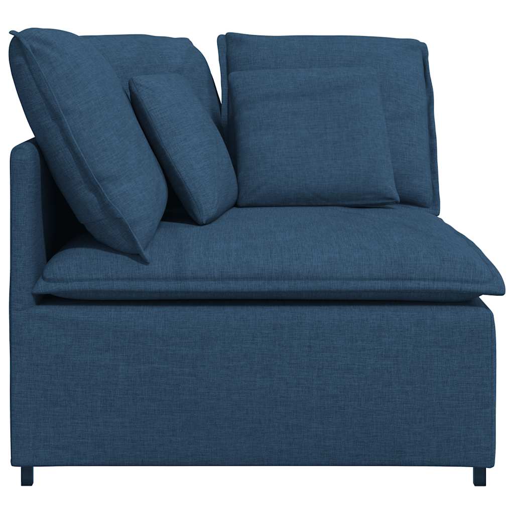 Módulo de canto para sofá modular com almofadas, azul, 100 cm