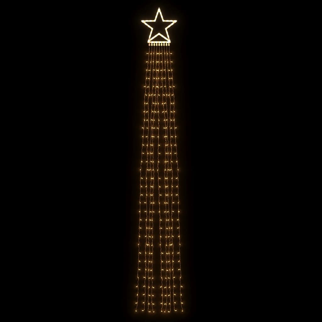 Iluminação p/ árvore de natal 320 luzes LED 375cm branco quente