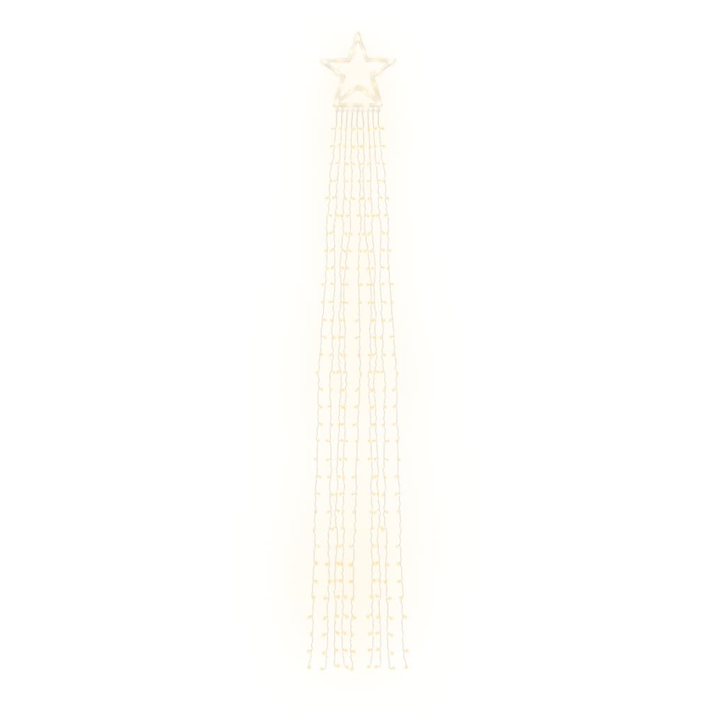 Iluminação p/ árvore de natal 320 luzes LED 375cm branco quente