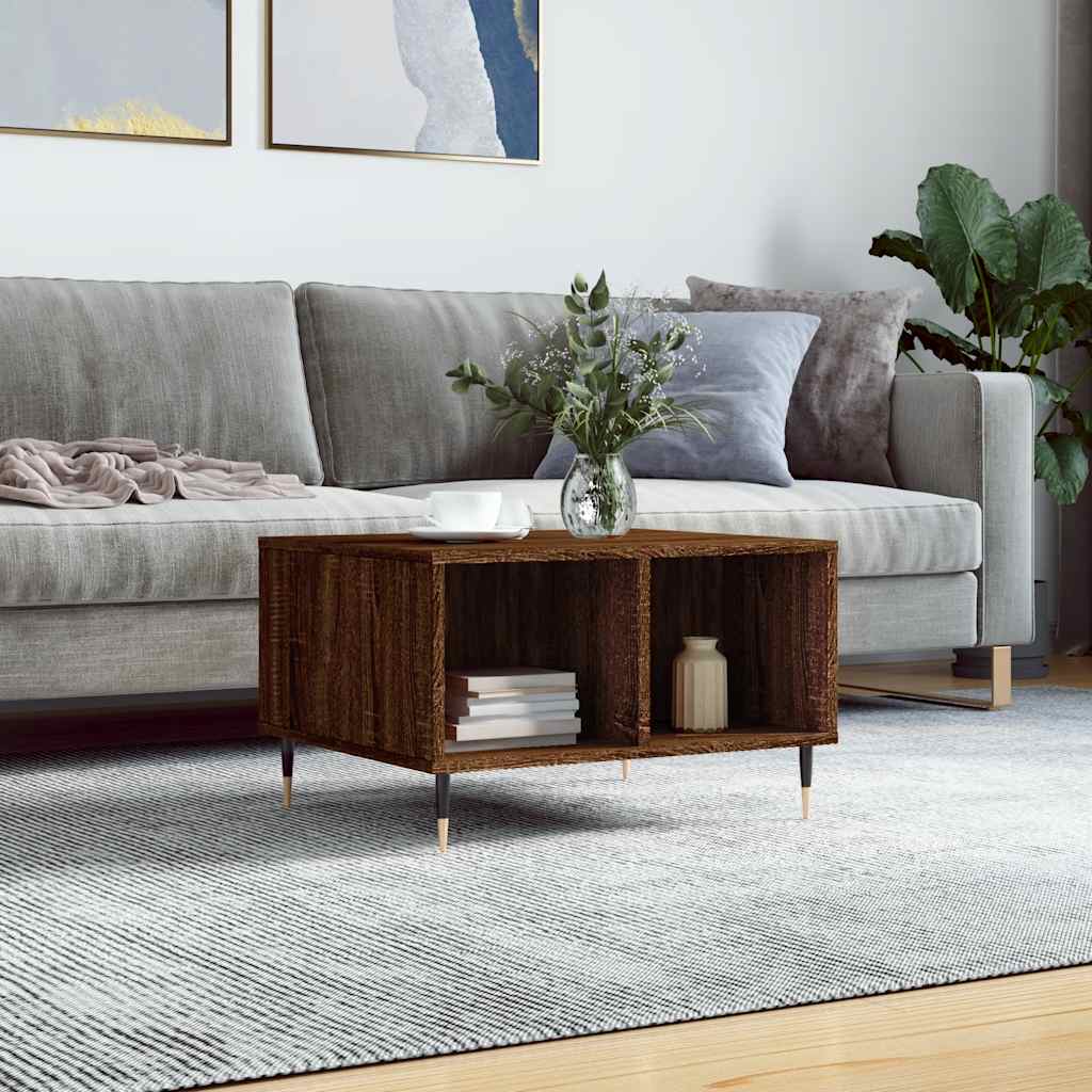 Mesa de centro 60x50x36,5cm derivados madeira carvalho castanho