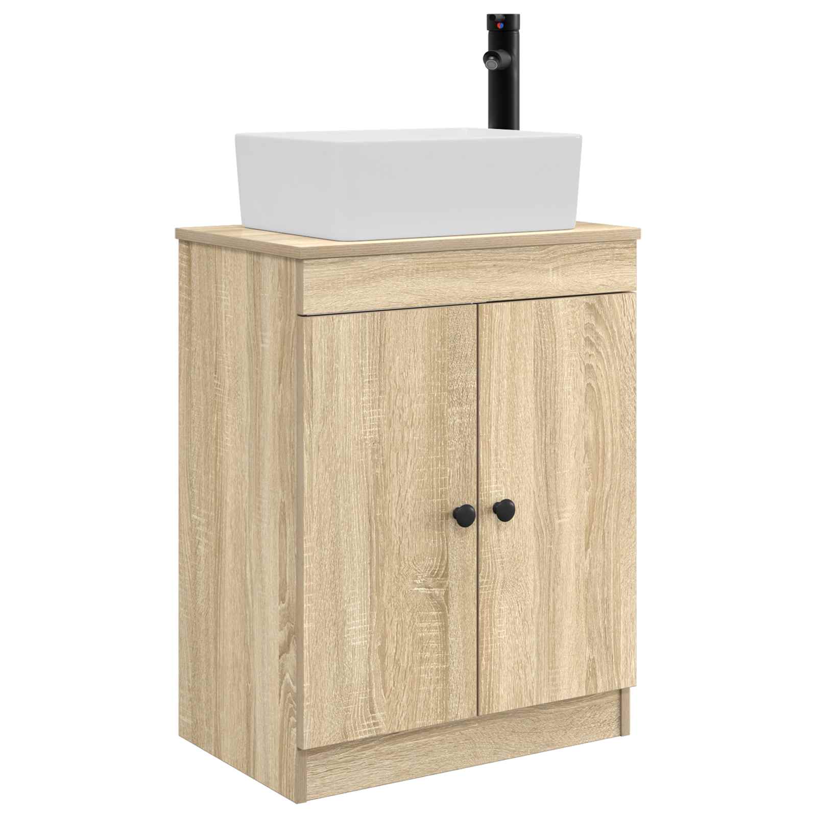Gabinete de banheiro com pia carvalho sonoma 54 x 35 x 83 cm