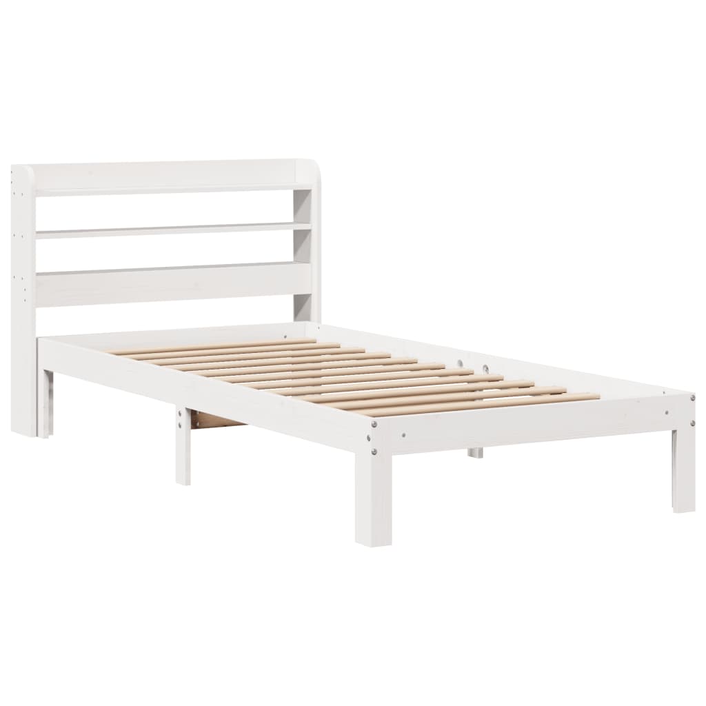 Estrutura cama c/ cabeceira 75x190 cm pinho maciço