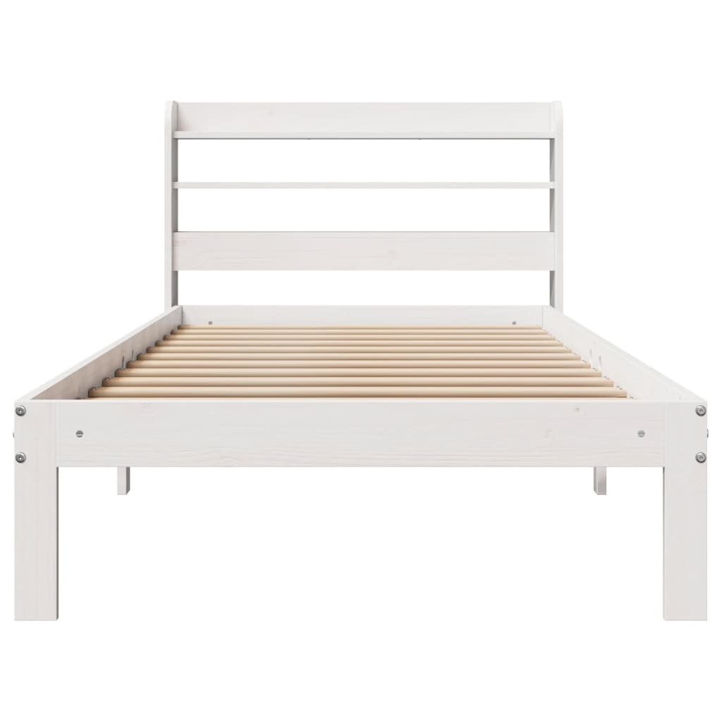 Estrutura cama c/ cabeceira 75x190 cm pinho maciço