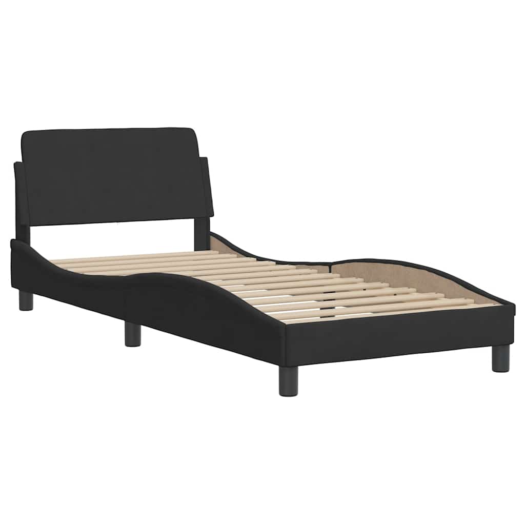 Estrutura de cama sem colchão 90x200 cm veludo preto