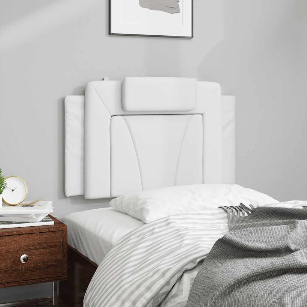 Almofadão de cabeceira viana 80 cm couro artificial branco