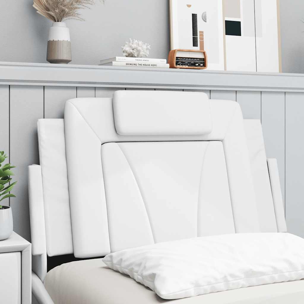 Almofadão de cabeceira viana 80 cm couro artificial branco