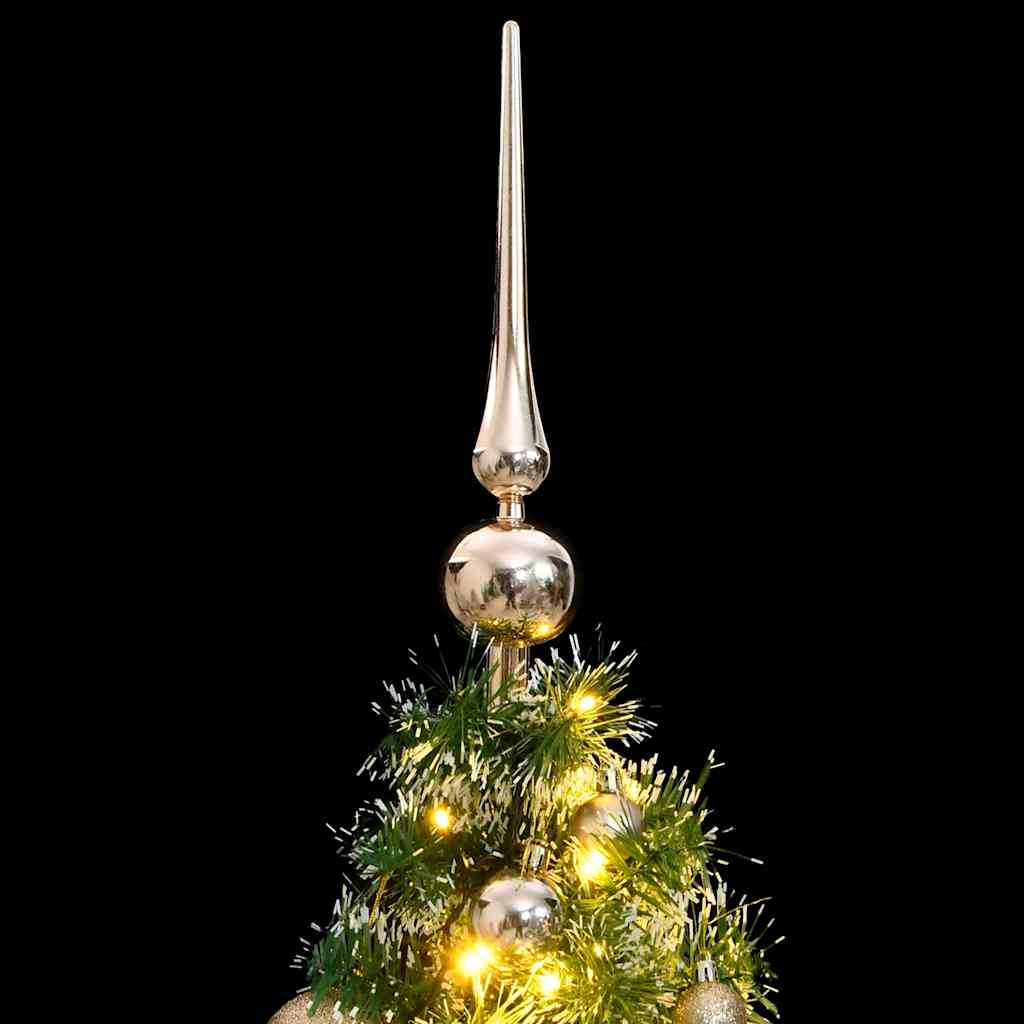Árvore de natal artificial c/ 150 leds conj. bolas e neve 120cm
