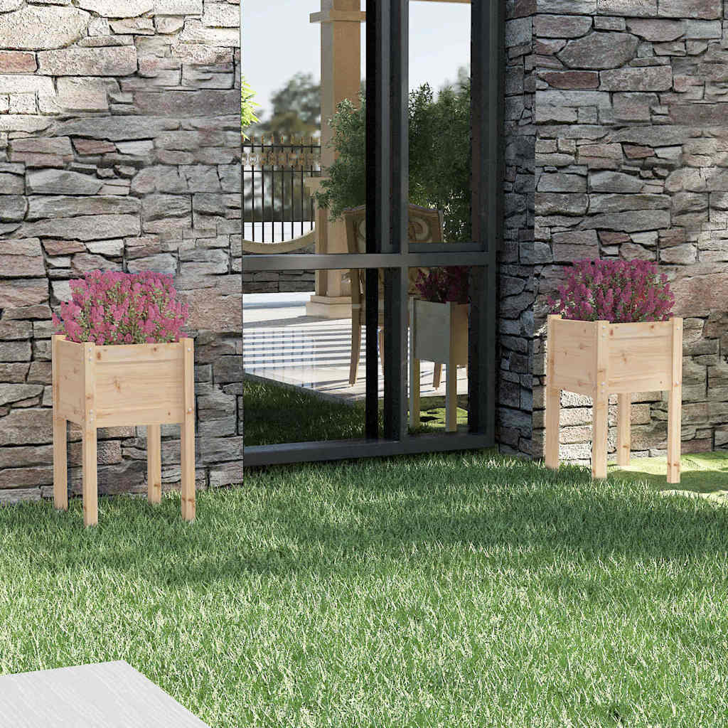 Vasos/floreiras de jardim 2 pcs 40x40x70 cm cm pinho maciço
