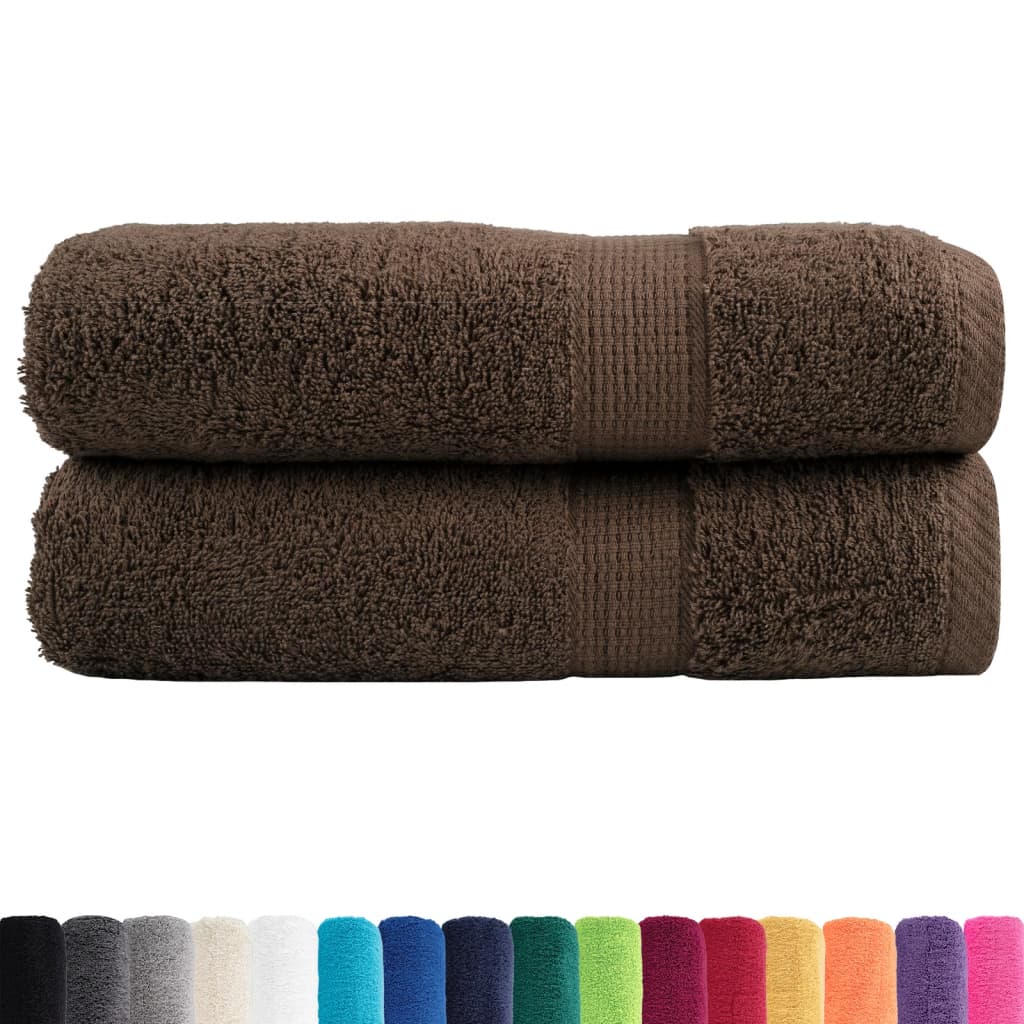 Toalhas de mãos premium solund 2pcs 50x100 cm 600 gsm castanho