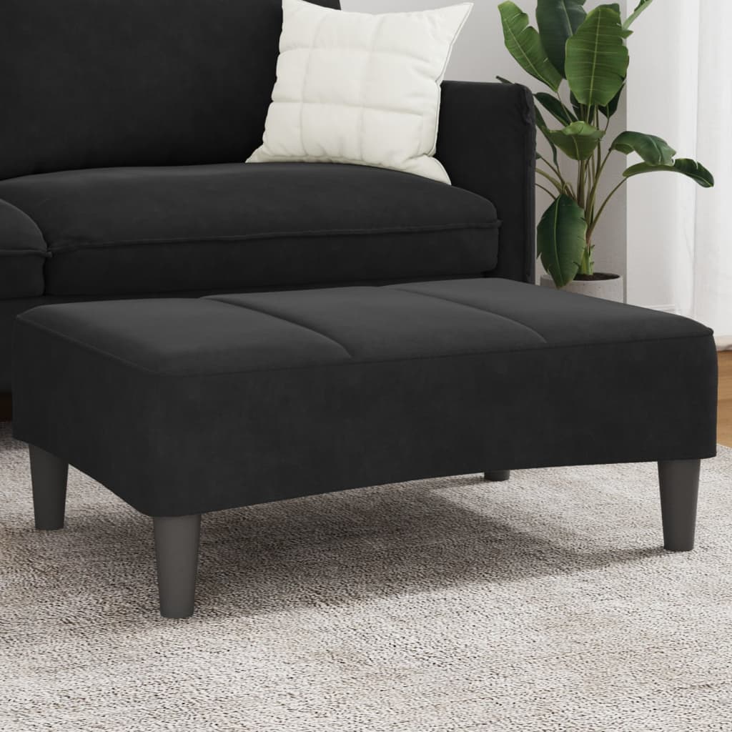Apoio de pés 77x55x31 cm veludo preto