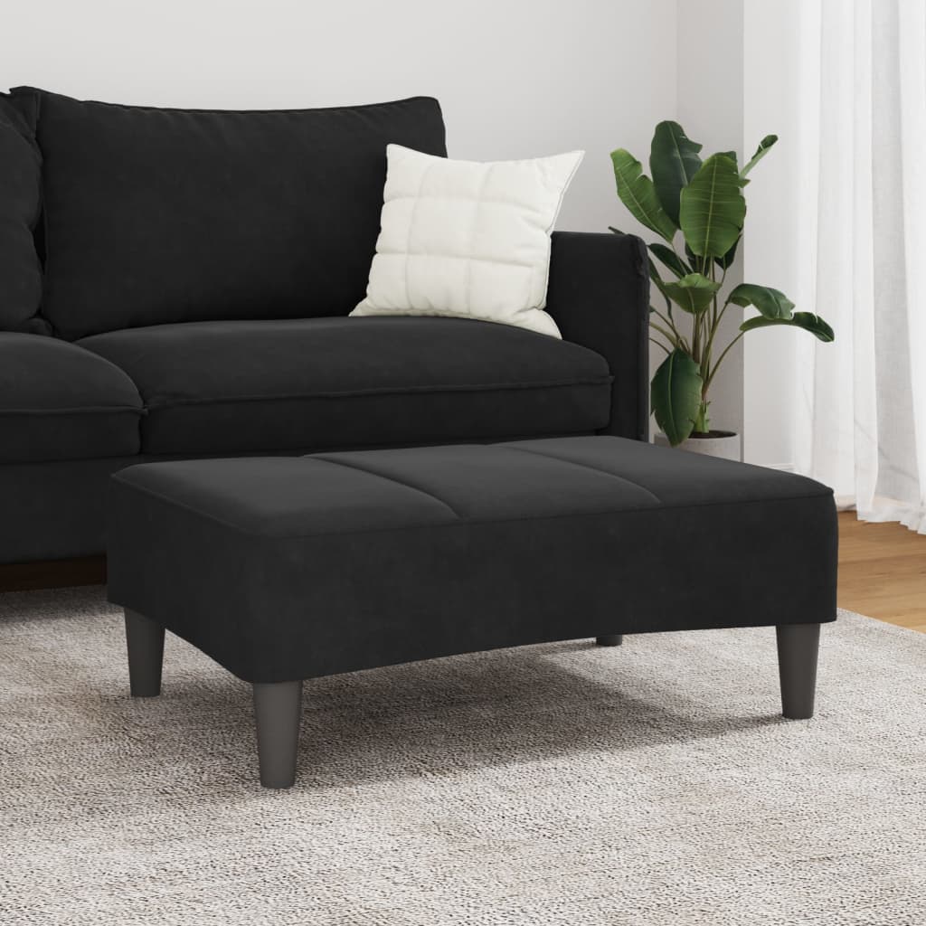 Apoio de pés 77x55x31 cm veludo preto