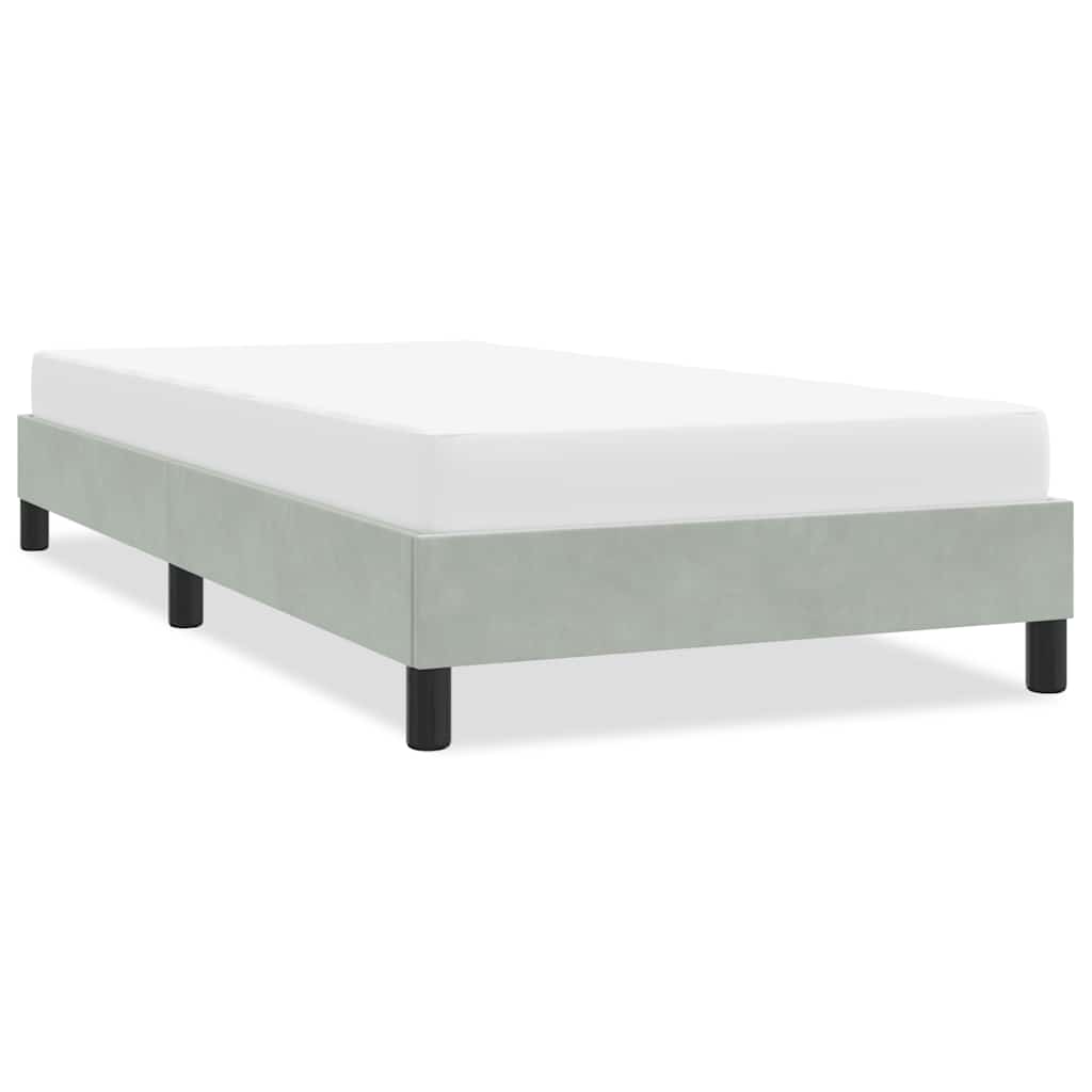 Estrutura de cama sem colchão 80x220 cm veludo cinzento-claro